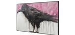 Large 80 x 48 inch Raven print on painted canvas