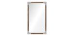 Wooden mirror with Nickel plated metal corners