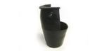 Set of 6 black plastic basket pool table pockets with two holes