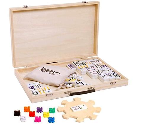 Ensemble jeu de Dominos Train Mexicain avec boitier en bois