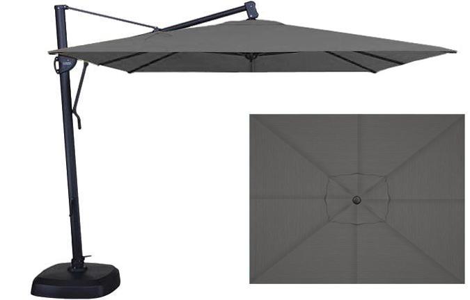 Grey Rectangular 10 X 13 Foot Patio Umbrella By Treasure Garden