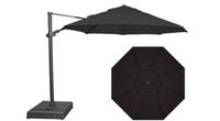 Grand parasol déporté octogonal noir 11.5 pieds