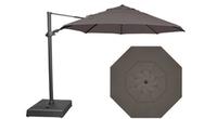 Grand parasol déporté octogonal gris 11.5 pieds