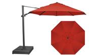 Grand parasol déporté octogonal rouge 11.5 pieds