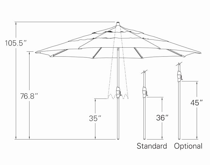Quality Kiwi Green 11 Foot Octagonal Patio Umbrella By Treasure Garden