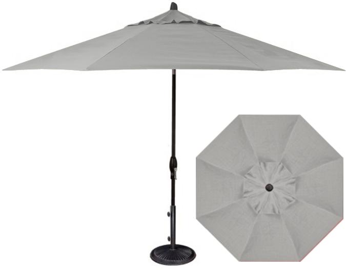 Quality Silver Grey 11 Foot Octagonal Patio Umbrella By Treasure Garden