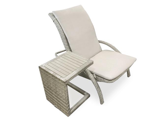 Chaise inclinable ajustable grise extérieur pour patio