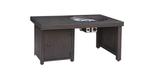 Brome brown aluminum wood grain fire table