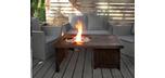 Brome brown aluminum wood grain fire table