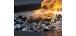 Table de feu Brome au fini brun foncé grain de bois
