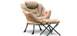 Bella comfortable beige patio outdoor chair with ottoman