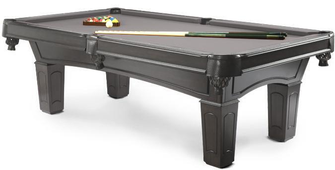 Table de billard Ascot 9 pieds noire avec ardoise et bois massif