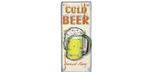 Enseigne verticale en métal illuminée Cold Beer