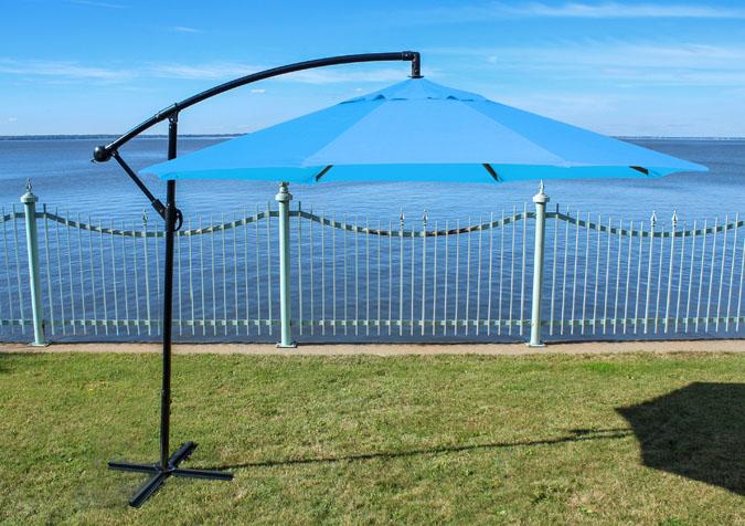 10 foot square offset patio umbrella 10 FT Patio Offset Umbrella Outdoor Cantilever Umbrella, 24 Month Fade   Eco Trade Company