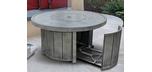 Huntington round Fire table with concrete grey finish