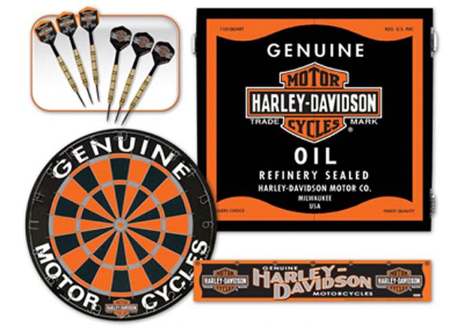 Ensemble de cible de dard, cabinet et dards Harley Davidson