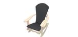 Black Adirondack chair cushion with adjustable head rest pillow