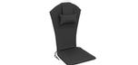 Black Adirondack chair cushion with adjustable head rest pillow