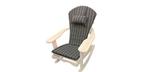 Black Chevron pattern Adirondack chair cushion with adjustable head rest pillow