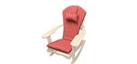 Red Chevron pattern Adirondack chair cushion with adjustable head rest pillow