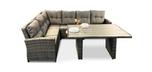 Lorraine 3 piece outdoor modular sectional set with grey cushions