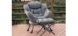 Chaise patio extérieure grise confortable Bella avec pouf