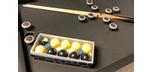 Table de bumper pool Majestic avec base noire et bandes grise