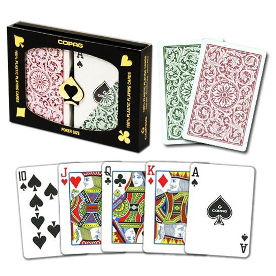 Ensemble double de cartes de jeu Copag Bridge / Poker Index Régulier en plastique