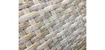 Grey outdoor rectangular durable synthetic wicker coffee table