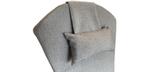 Coussin de chaise Adirondack Gris avec coussin de nuque ajustable