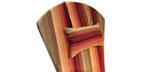 Made in Canada, Red and Orange stripe outdoor Adirondack chair cushion with Sunbrella fabric