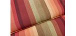 Made in Canada, Red and Orange stripe outdoor Adirondack chair cushion with Sunbrella fabric