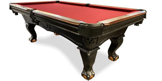 Table billard Majestic Pinnacle 2-tons noir et noyer foncé 9 pieds Table billard Majestic Pinnacle 2-tons noir et noyer foncé 9 pieds