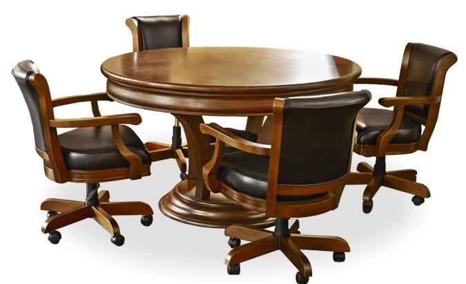 Reversible poker online table and chairs