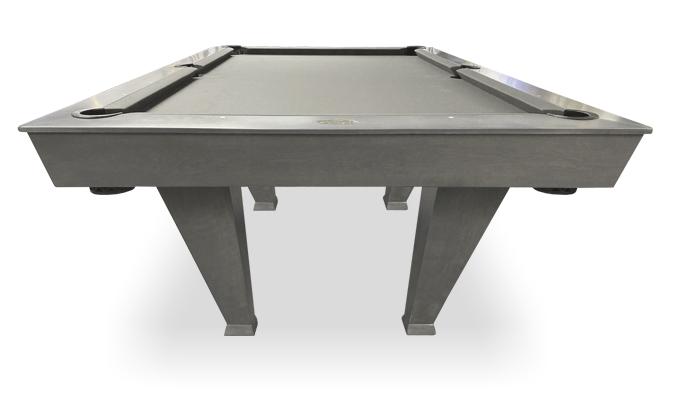 Table de billard moderne grise 8 pieds Palason avec pattes fuselées inverties