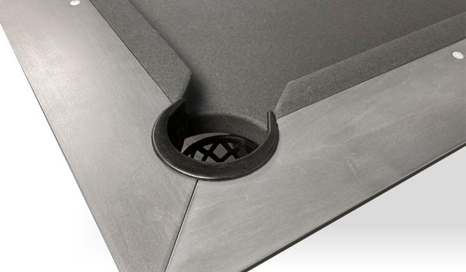 Table de billard moderne grise 8 pieds Palason avec pattes fuselées inverties