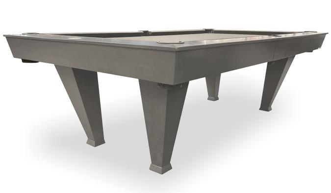 Table de billard moderne grise 8 pieds Palason avec pattes fuselées inverties