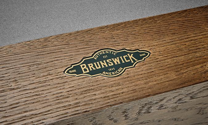 Table billard Brunswick Botanic 7 pieds avec ardoise naturelle et fini Brun Foncé Rustique