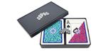 Cartes de jeux poker vertes et rouge Copag Neoteric en plastique ensemble double