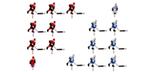 Replacement set of stick rod hockey game players for Jett International table