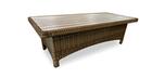 Java brown outdoor rectangular durable synthetic wicker coffee table