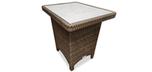 Table d'appoint extérieure rectangulaire en rotin synthétique durable brun