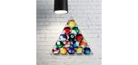 Art Mural 3D métal de Triangle Boules de Billard 31.5 x 27.5 pouces
