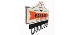 Enseigne métallique de garage avec crochets pour clé 20 x 14 pouces