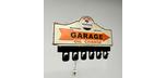 Enseigne métallique de garage avec crochets pour clé 20 x 14 pouces