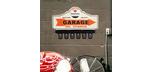 Enseigne métallique de garage avec crochets pour clé 20 x 14 pouces