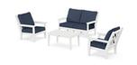 White Polywood Chippendale deep seating recycled plastic outdoor furniture set