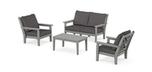 Grey Polywood Chippendale deep seating recycled plastic outdoor furniture set
