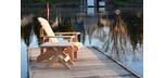 Square 24 inch outdoor Adirondack cottage table made in Canada