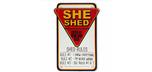 She Shed Rules Tin Sign 12' x 19'